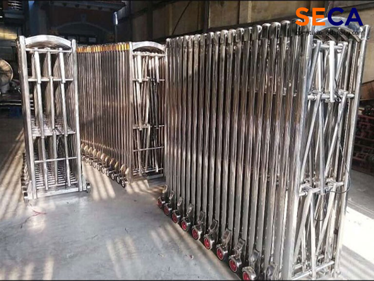 Cổng xếp inox trong nước