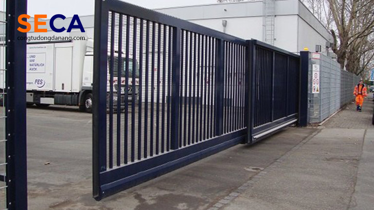 Cổng sắt lùa 2 cánh