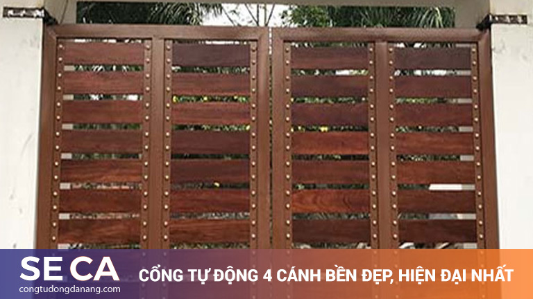Cổng tự động 4 cánh bền đẹp hiện đại